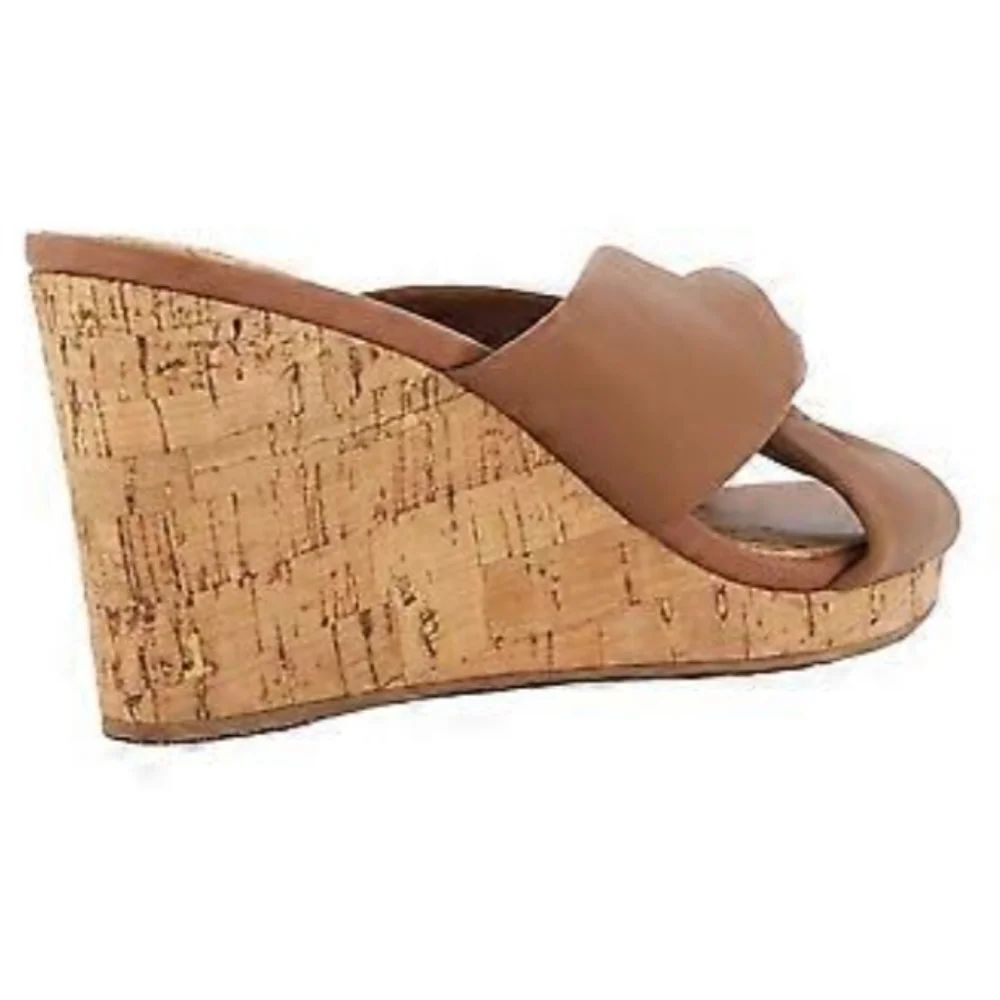 BRAND NEW MARC FISHER MF BONIA TWIST KNOT LEATHER WEDGE MULE SANDAL